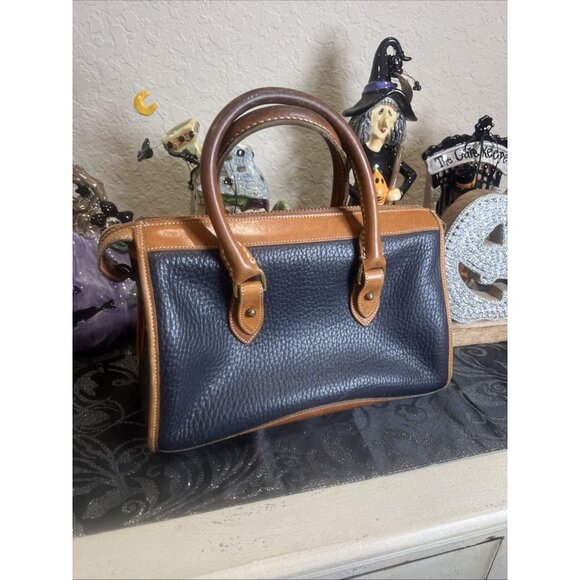 Dooney & Bourke Pebble Leather Handbag Navy Purse Vintage Satchel Purse Handbag - Picture 2 of 15